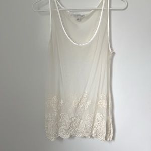 Lace sheer sleeveless top by Banana republic. Size M. 59% Nylon. 41% Cotton.